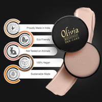 Olivia Pan Cake 100% Waterproof Foundation & Makeup Concealer | Long-Lasting Sweatproof Base Makeup | Smudge-Proof, Paraben-Free Formula | For All Skin Types | Dark Beige - 28 | 25g
