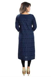 DARIKA Present Pure Chickari Cotton White Colour Kurti for Women All Small & Plus Size.