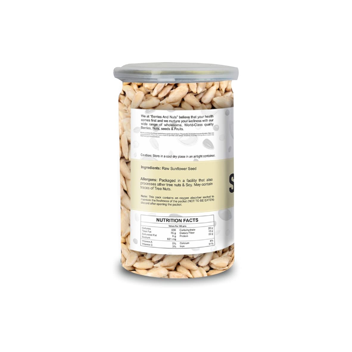 Berries And Nuts Premium Sunflower Seeds | 400 Grams | 1 Bottle of 200 Grams