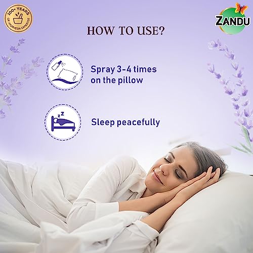 Zandu AyuSleep Spray| Prepared with 100% Natural and Safe to Use Ingredients| Remedy for Sleep disturbances, stress & anxiety (Spray Bottle)