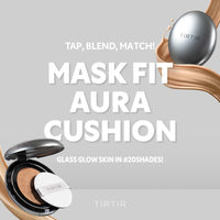 TIRTIR Mask Fit Aura Cushion Foundation, Full coverage, Skin fit, Satin Glow Finish, Korean Cushion Foundation #17C PORCELAIN, 4.5g