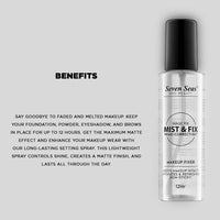 Seven Seas Mist & Fix Makeup Fixer Prime + Correct + Set 12Hrs Long Lasting Misty Finish Professional Makeup Fixer Spray For Face Makeup | Vitamin- E | (Transparent)