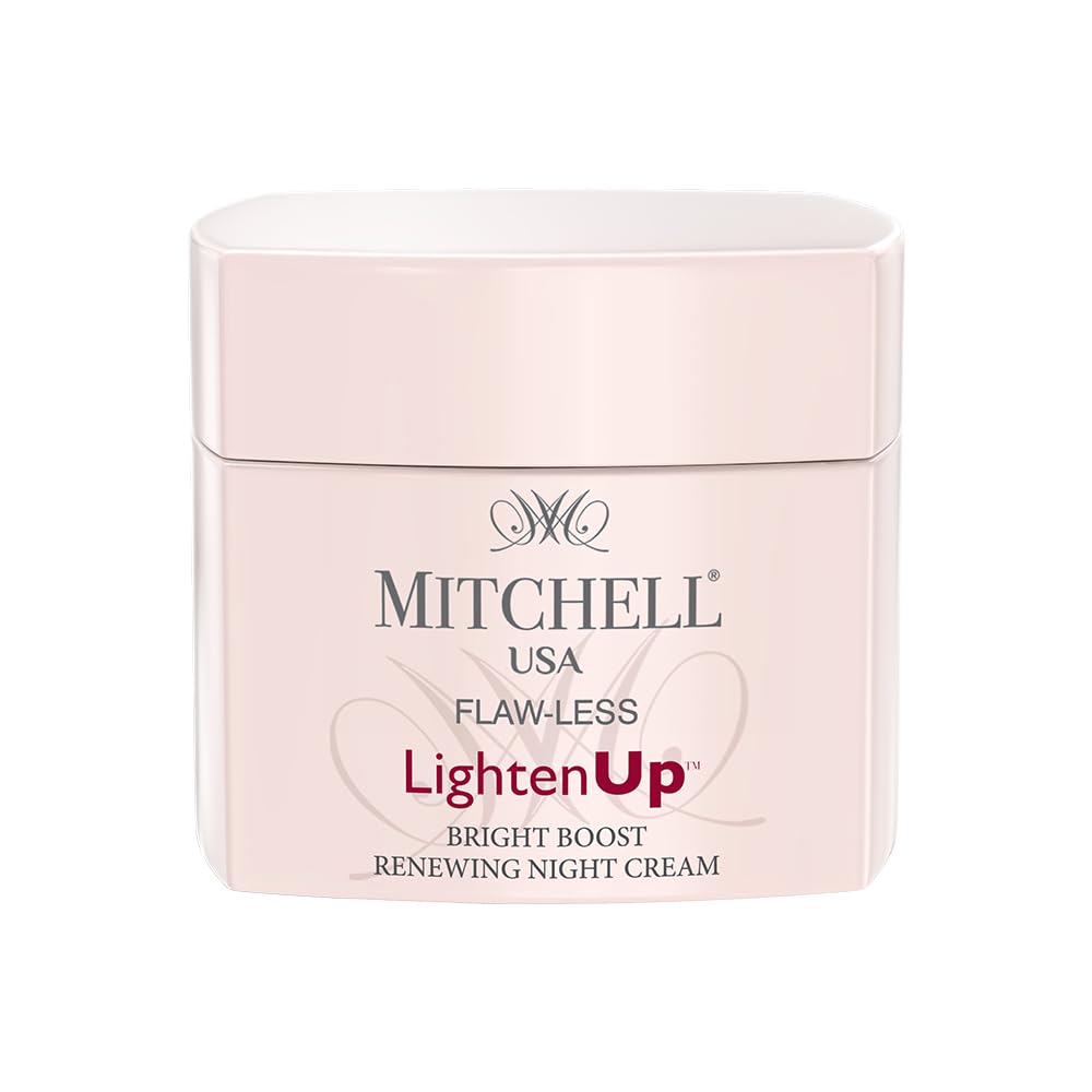 Mitchell USA Flawless Lighten Up Bright Boost Renewing Night Cream – 50g with Peony Flower Extracts, Seaweed Extracts & Niacinamide | Korean-inspired Night Cream | Non-Greasy Moisturizer for Deep Hydration, Anti-Aging & Glowing Skin | Hydrating & Glowing