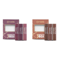 MARS Matte Box Set of 3 Lipsticks for Women | Long-Lasting | Smooth Finish | Moisturising | One Swipe Pigmentation (3x3.2 gm) (03-Plum) Matte Box Set of 3 Lipsticks for Women (3x3.2 gm) (04-Brown)
