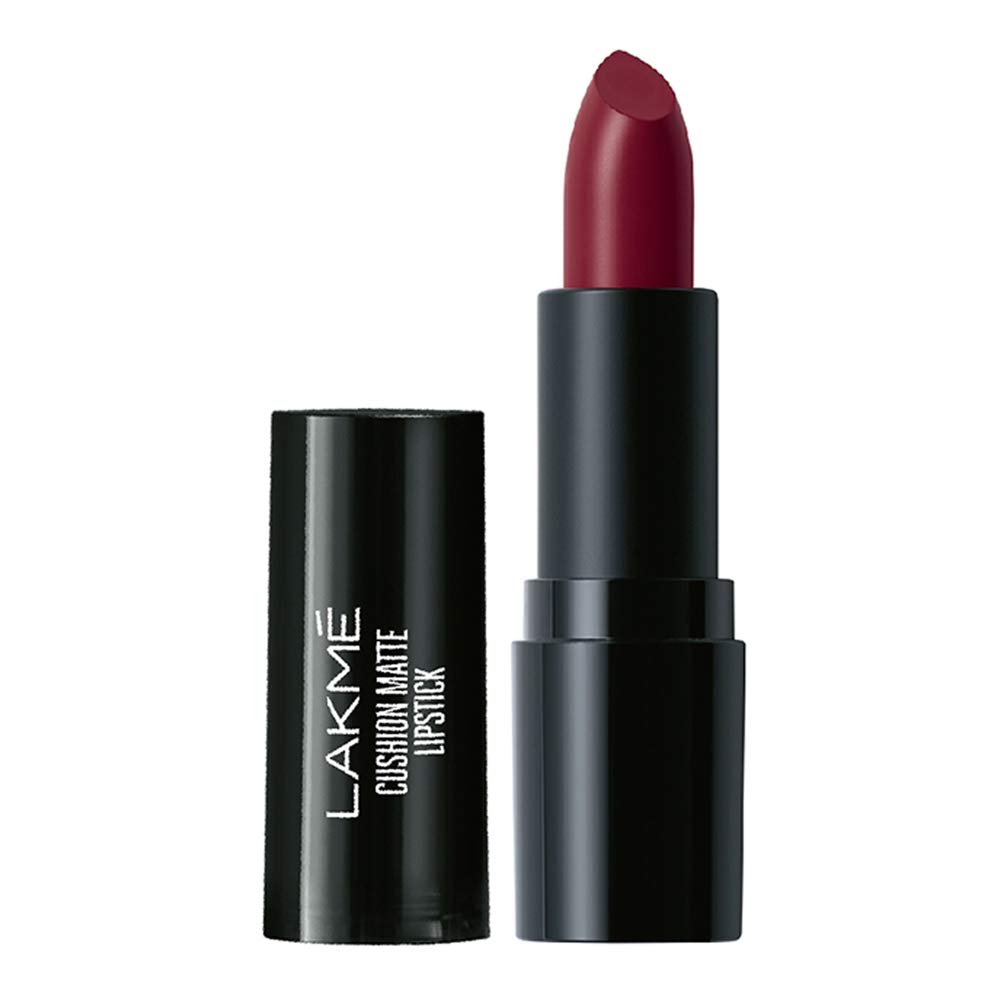 Lakmé Cushion Matte Lipstick, Burgundy Bloom, 4.5 g & Cushion Matte Lipstick, Plum Obsession, 4.5 g