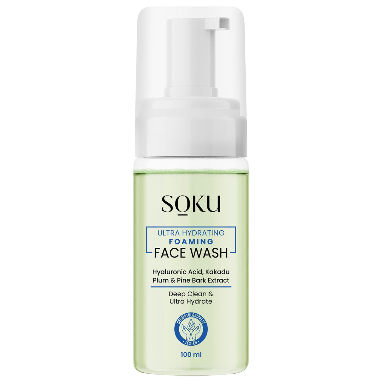 SOKU Ultra Hydrating Foaming Face Wash | Skincare Cleanser for Men & Women | Hyaluronic Acid, Kakadu Plum & Pine Bark | Suitable For Dry Skin | Sulphate-Free