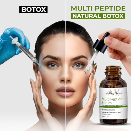 ACTIHERBZ vitamins Multi Peptide Serum for Face | Boost collagen for Anti-Aging, Wrinkles & Fine lines | Peptide Complex with Hyaluronic Acid | Glowing, Youthful Skin – 10ml