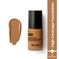The Derma Co 2% Niacinamide Medium Coverage Matte Liquid Foundation For All Skin Types With 1% Hyaluronic Acid & Spf 40 Pa+++ For 12 Hour Long Stay & Oil Control - 07 Cinnamon, Pack Of 1