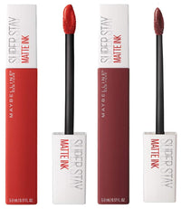 Maybelline New York Super Stay Matte Ink Liquid Lipstick, 50 Voyager, 5ml and Maybelline New York Super Stay Matte Ink Liquid Lipstick, 118 Dancer, 5g