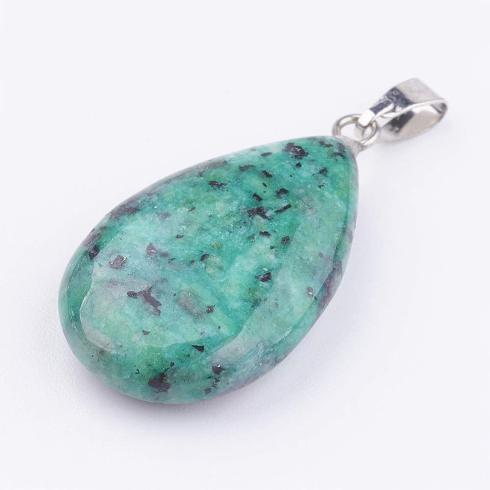 FASHEWELRY 12Pcs Teardrop Stone Pendants Water Drop Healing Crystal Quartz Chakra Gemstone Rock Charms Random Mixed for Necklace Jewelry Making Hole: 6x2mm 6-Mixed Color-Teardrop-Random