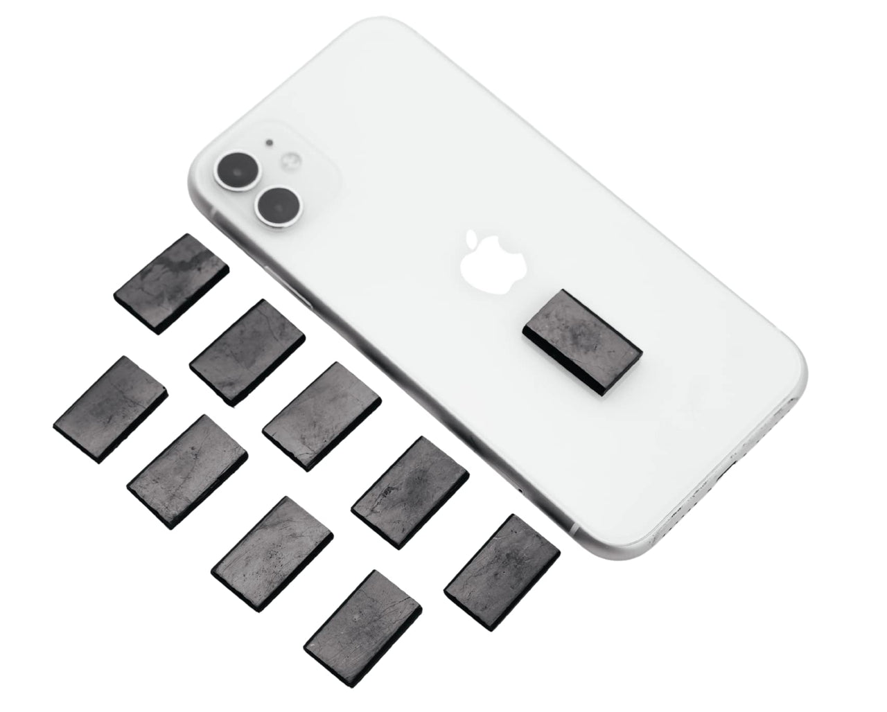 KARELIANMASTERS Shungite Stone Sticker Set for Cell Phone | Crystal Healing Protection Plate for Tablets & Laptops … (Set of 10 Plates) Set of 10 plates