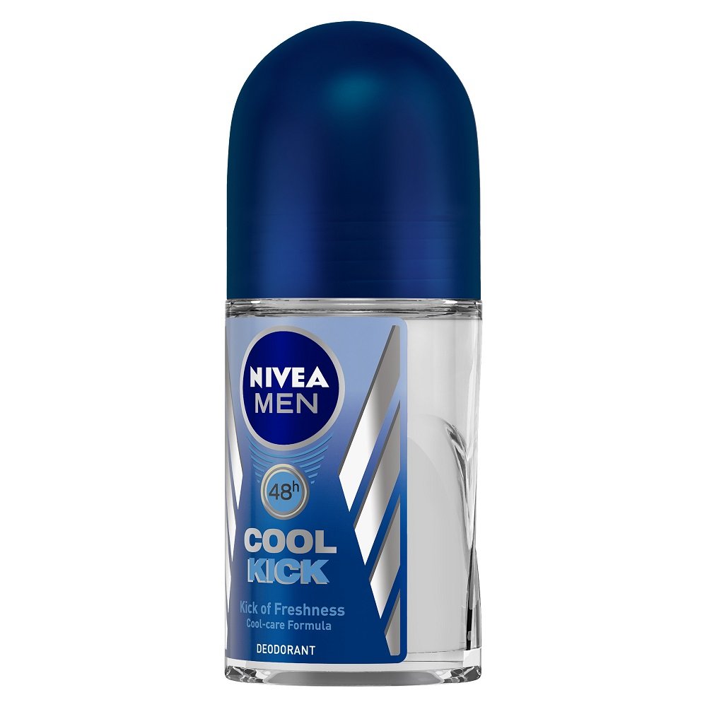 Nivea Deodorant Roll On, Silver Protect for Men, 50ml And Roll-On Deodorant, Cool Kick for Men, 50ml