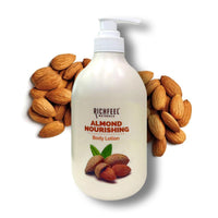 Richfeel Almond Nourishing Body Lotion| Intense Moisturization | With 2X Almond Oil | Smooth and Healthy Looking Skin | For Very Dry Skin | 400 ml