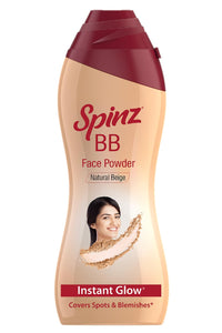 Spinz BB Brightening & Beauty Face Talc for Instant Brightness | Lasts 2X Longer, Covers Dark Spots and Blemishes, Gives Soft and Smooth Skin (Natural Beige) - 70 gm