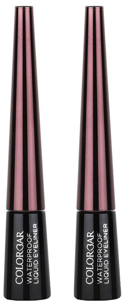 Colorbar Waterproof Opaque Liquid Eyeliner Opaque Finish - Black, 2.5ml (Pack of 2)