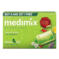 Medimix Ayurvedic Natural Glycerine Bathing Bar, 125 g (4 + 1 Offer Pack)