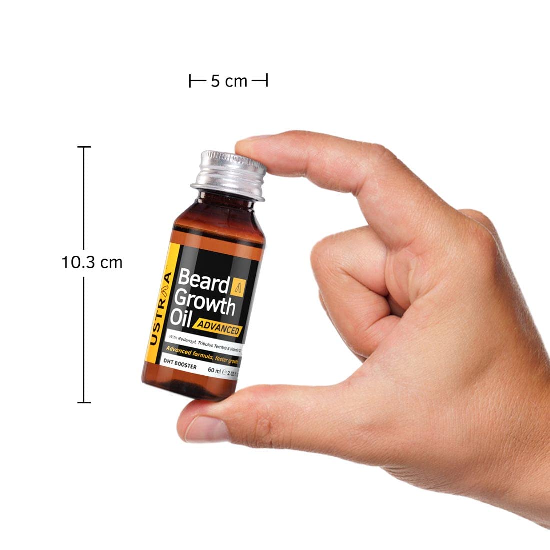 Ustraa Beard Growth Oil Advanced-60Ml-Lab Tested To Increase Beard Growth Rate By 40%,One Of Best Beard Growth Oil Patchy Beard Issues, Redensyl & Dht Booster,No Sulphates,No Mineral Oil