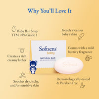 Softsens Baby Natural Bar Soap with Honey, Orange & Natural Almond Oil 9 Soaps x 100g