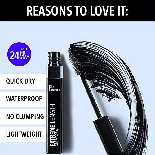 Blue Heaven Artisto Eyebrow Enhancer Pencil & Styler, Ash Grey,0.30g & Blue Heaven Extreme Length Mascara, Black, 9 ml
