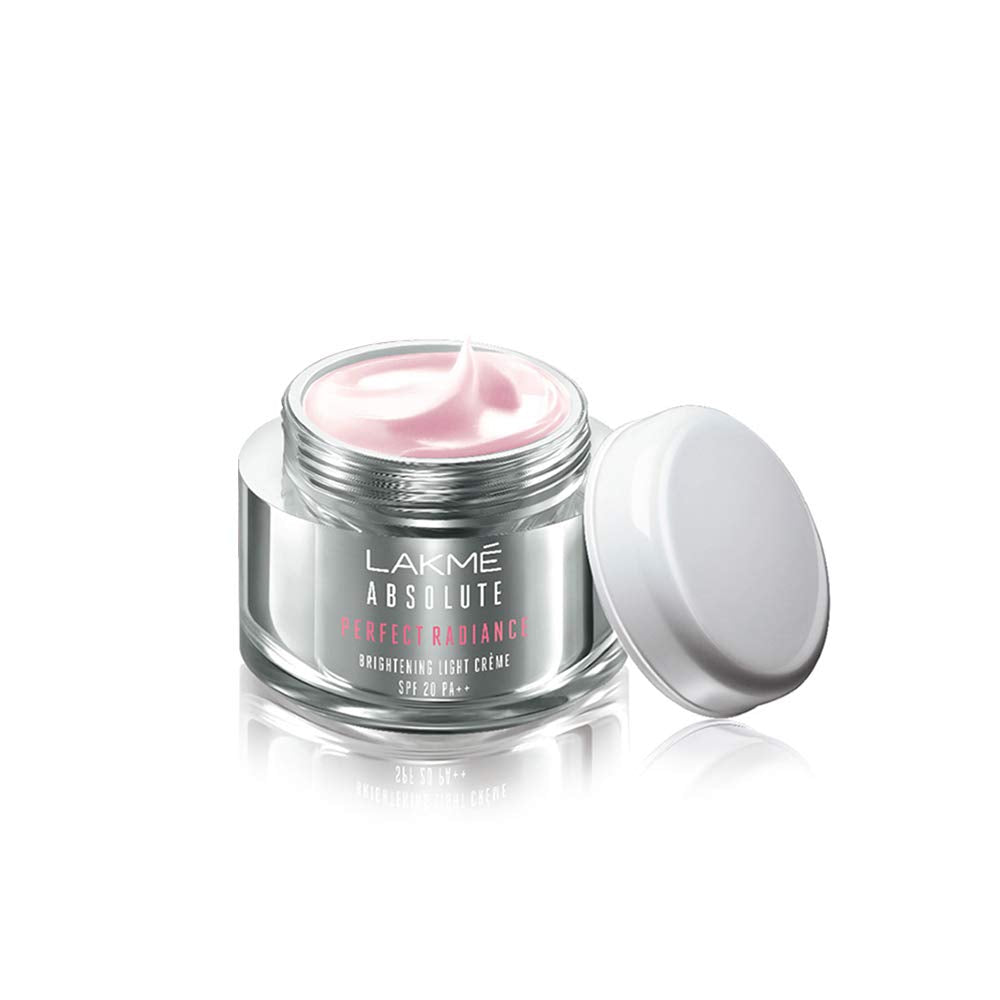 Lakmé Absolute Perfect Radiance Brightening Light Crème with Niacinamide & Micro crystals, 50g & Lumi Cream, Moisturizer with Highlighter, Enriched with Niacinamide for All Skin Type, 30g