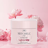 Mitchell USA Flawless Lighten Up Bright Boost Renewing Night Cream – 50g with Peony Flower Extracts, Seaweed Extracts & Niacinamide | Korean-inspired Night Cream | Non-Greasy Moisturizer for Deep Hydration, Anti-Aging & Glowing Skin | Hydrating & Glowing