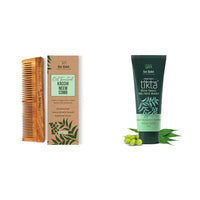 Nat Habit Neem Comb Combo Dual Tooth Neem Comb and Neem Gel Face Wash 100g For Hairfall & Anti- Acne