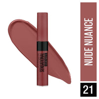 Maybelline New York Lipstick, Matte Finish, Non-Sticky and Non-Drying, Sensational Liquid Matte, 21 Nude Nuance, 7ml