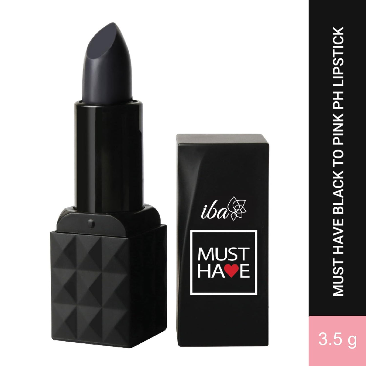 Iba Must Have Black to Pink PH Lipstick, 3.5g | Moisturizing & Long Lasting | Glossy Finish | Enriched with Vitamin E & Argan | Halal Certified & Vegan Makeup