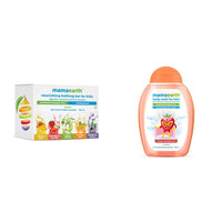 Mamaearth Fruit Based Nourishing Clear Bathing Bar Baby Soap With Glycerine, For Kids 75 Gram X 5 & Mamaearth Super Strawberry Body Wash for Kids with Strawberry Oat Protein – 300 ml, 1 count