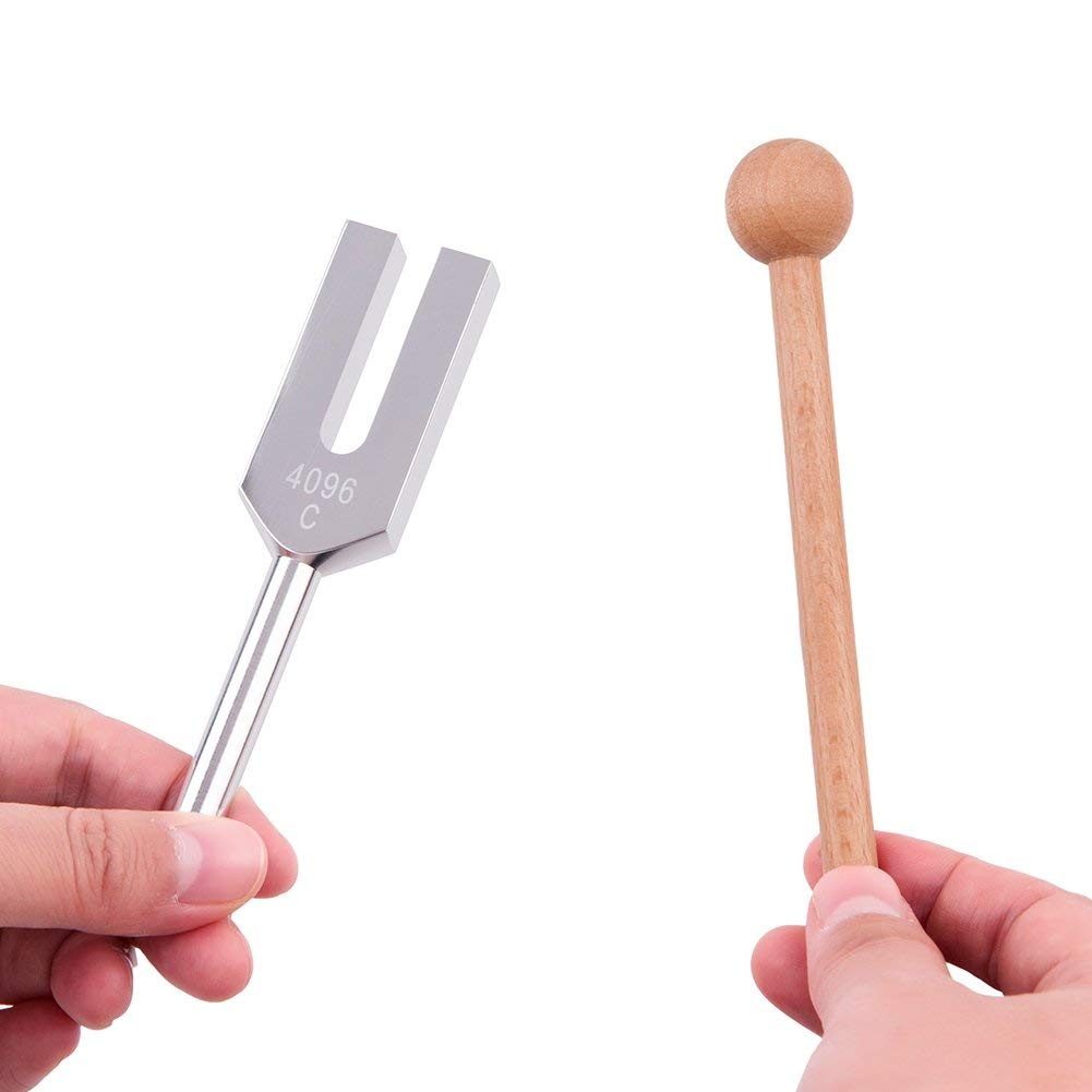 QIYUN Tuning Fork, 4096 Hz Tuning Fork - Crystal Tuning Fork with Hammer for Healing