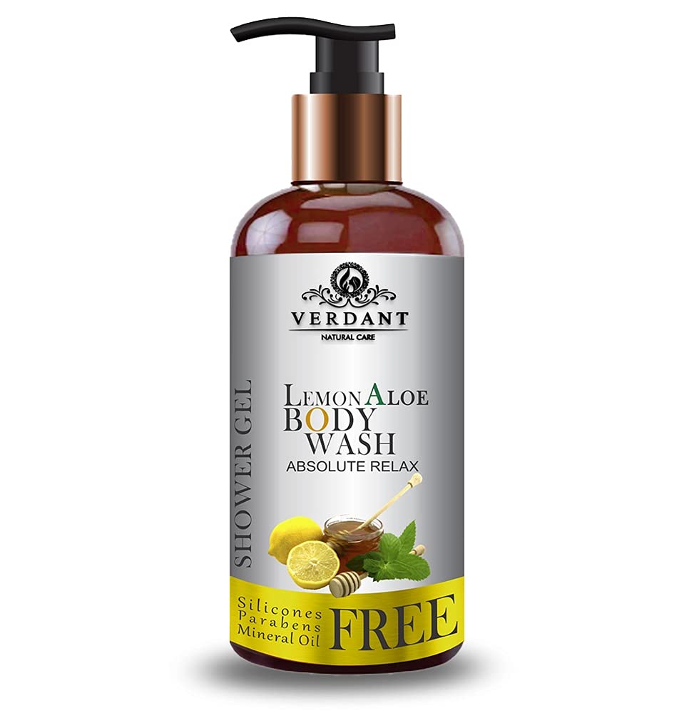 Verdant Natural Care Absolute Relax Body Wash Shower Gel With 100% Natural Aloe Vera Body Wash and Lemon Body Wash Shower Gel - No Parabens, Parabens, Silicones 300 ml