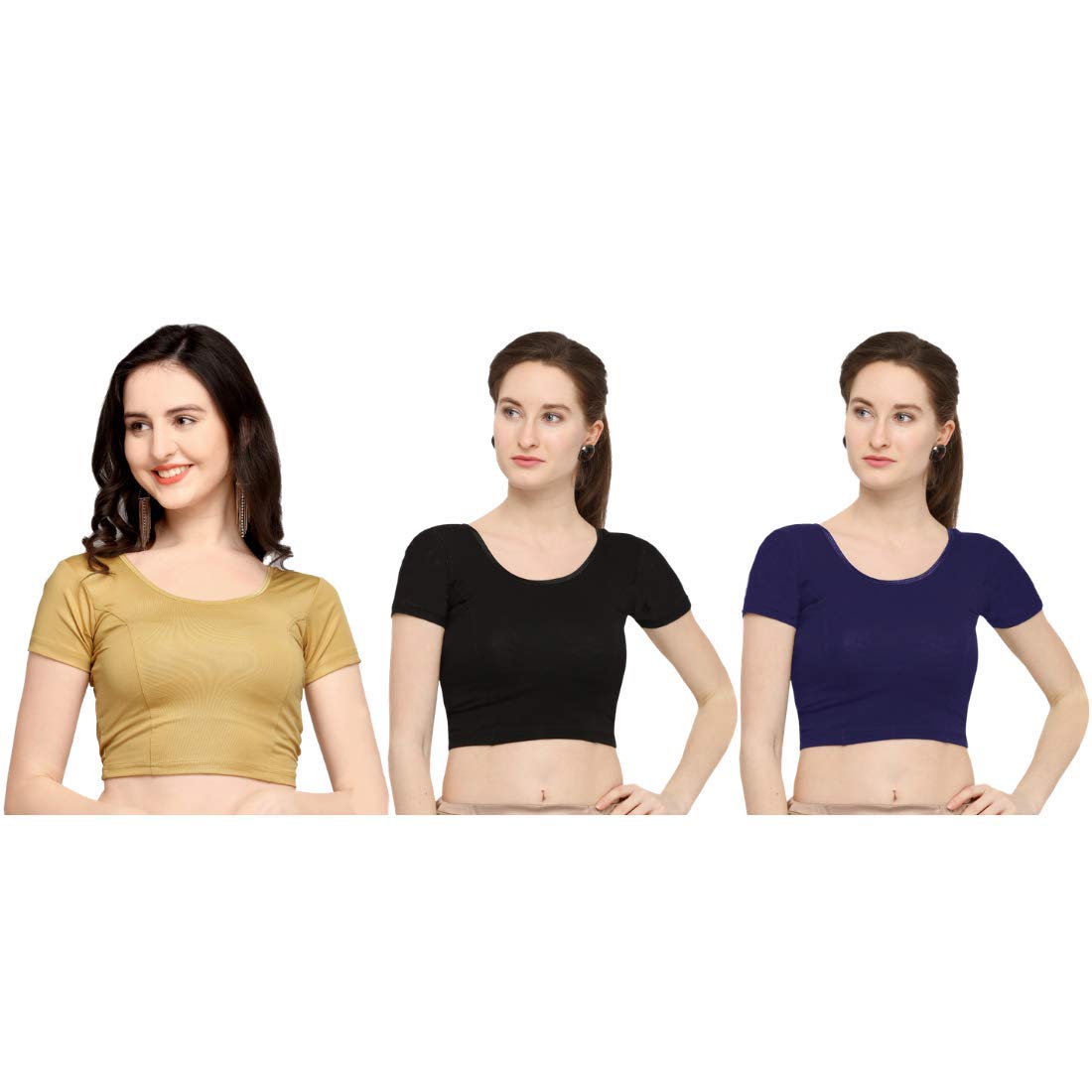 Life Win Stretchable Blouse 28 to 46 Size Cotton Lycra for Women