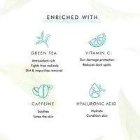 mCaffeine Vitamin C Face Wash for Women with Green Tea & Hyaluronic Acid | Oil Control Face Wash for Oily Skin, Normal Skin & Dry Skin | Natural Detoxifying Face Wash - Rich in Antioxidants | 100ml