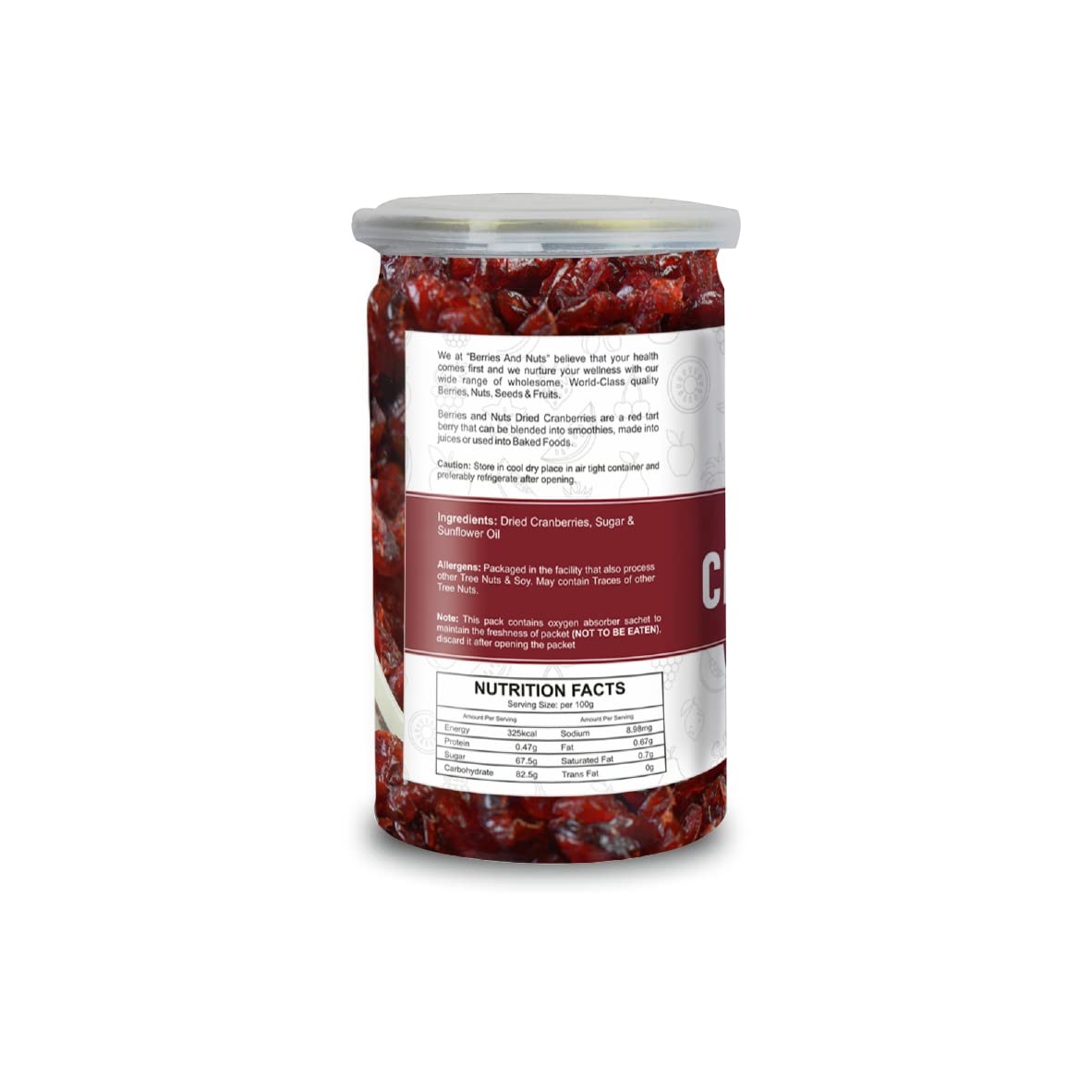 Berries And Nuts Premium Whole Dried Cranberries | Antioxidant Rich, Immunity Booster | 1 Bottle of 200 Grams