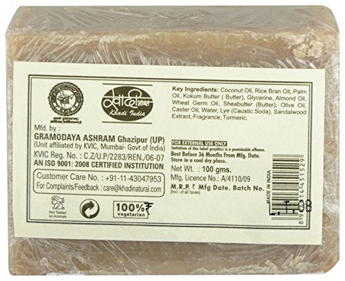 KHADI NATURAL Woody Sandal & Honey Soap,100gms (Pack of 2)