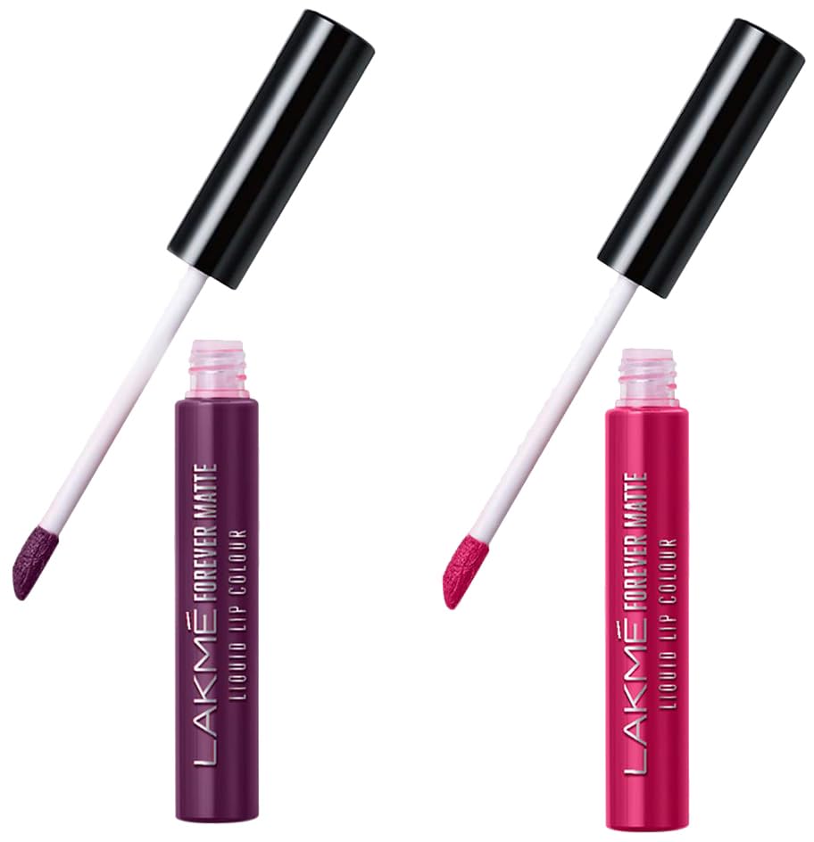 LAKMÉ Lipstick Rich Mahogany (Matte) & Lakme Forever Matte Liquid Lip 32 Pink Floss