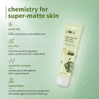 Plum Green Tea & Zinc Super-Matte Gel Sunscreen SPF 50 PA ++++ | Formulated for Oily, Combination and Acne Prone Skin | Protects & Controls Oil | Lightweight, No White Cast & Non-Sticky | Vegan | 15g