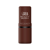 Beauty Berry Soft & Matte Lipstick | Moisturizing & Non Drying Formula with Velvet Matte Finish | Highly Pigmented and Lightweight Lipstick for Women (Chocolate Chip, 4g)