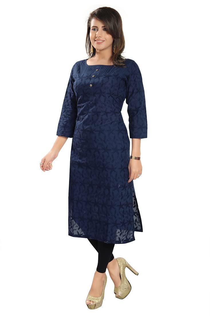 DARIKA Present Pure Chickari Cotton White Colour Kurti for Women All Small & Plus Size.