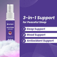 NutriQuint Sleep Melatonin Spray for Men & Women| Melatonin 2mg per Serving Oral Solution | Cranberry Flavor | Spray For Disturbed Sleep | Sleep Supplement | 30 ml - 240 Sprays