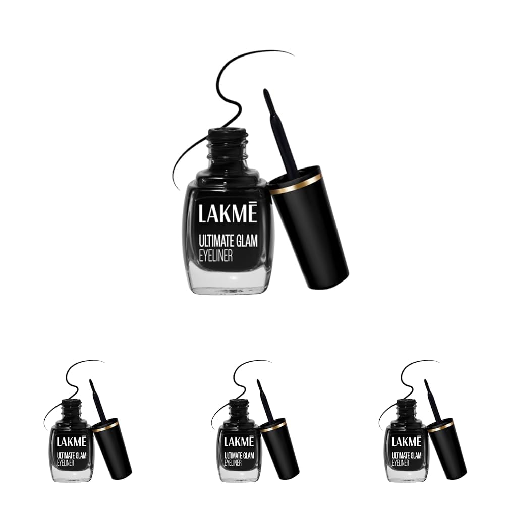 Lakmé Insta Eye Liner, Black Semi_Matte Finish, Water Resistant, Long-Lasting, 9 Ml (Pack of 4)