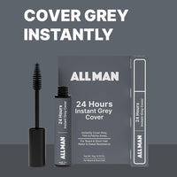 ALL MAN 24-Hours Instant Grey Cover, Temporarily Cover Grey Hair, Sweat & Waterproof | Beard & Short Hair | Natural Black | 10g