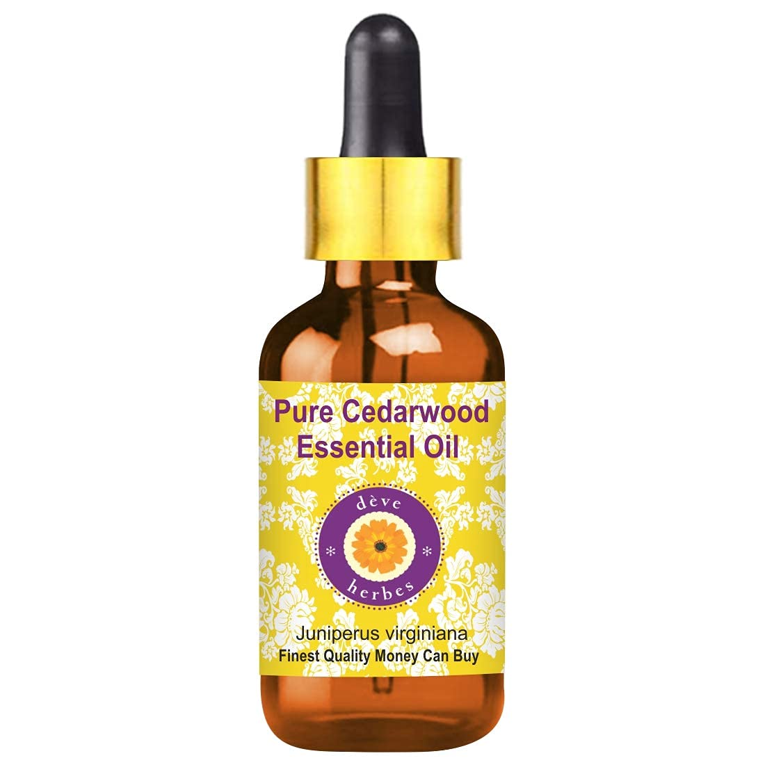 Deve Herbes Cedarwood Essential Oil (Juniperus Virginiana) with Glass Dropper Pure | Non-Sticky | Non-greasy | Lightweight | Men & Women | All Skin Types | Steam Distilled 15ml