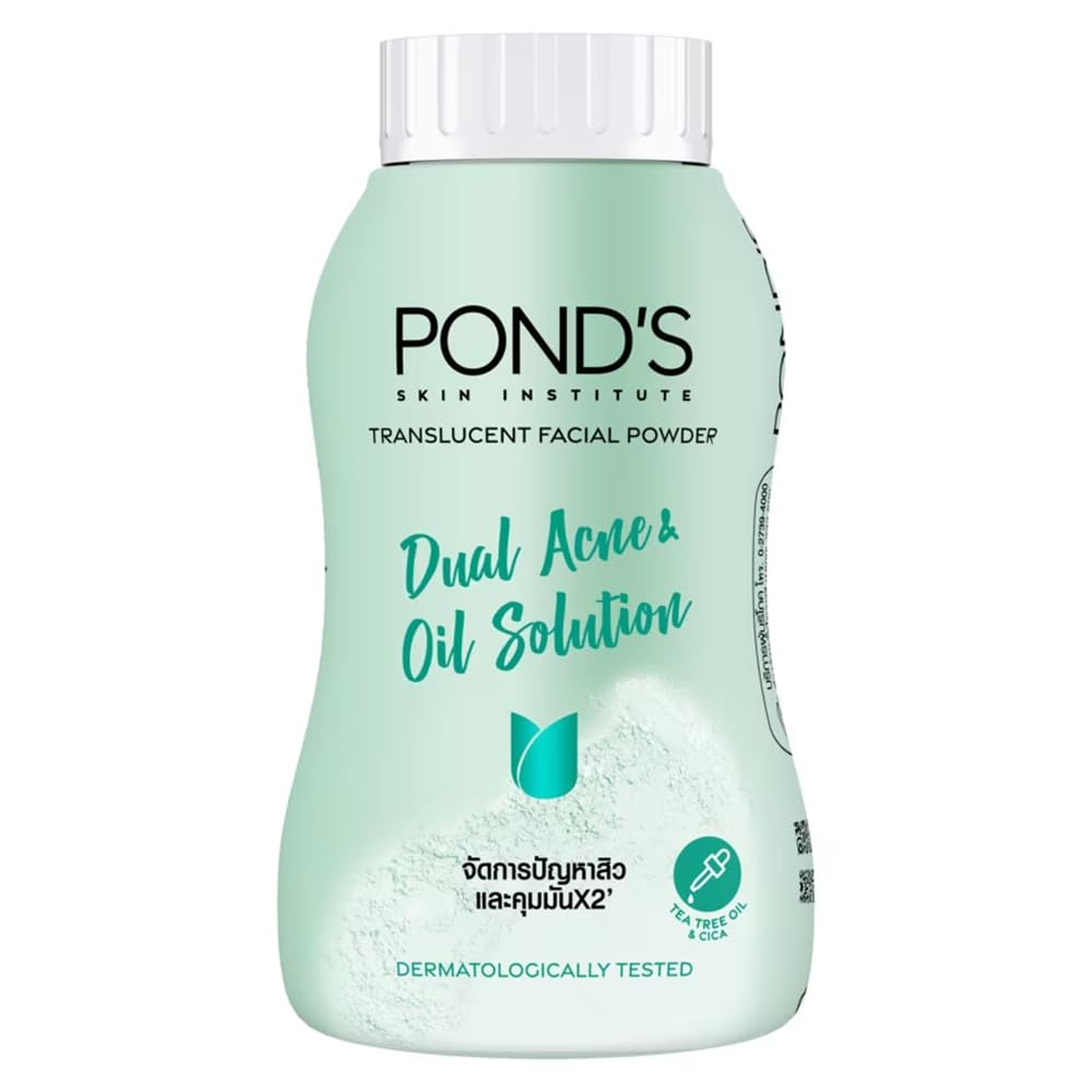POND'S Dual Acne & Oil Solution Ultra Matte Facial Powder 50 gm (Tea Tree Oil, CICA)