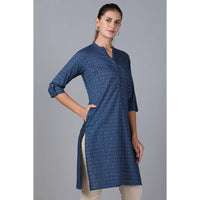 in. fuse by Shoppers Stop Mandarin Neck Printed Cotton Women Straight Fit Kurta