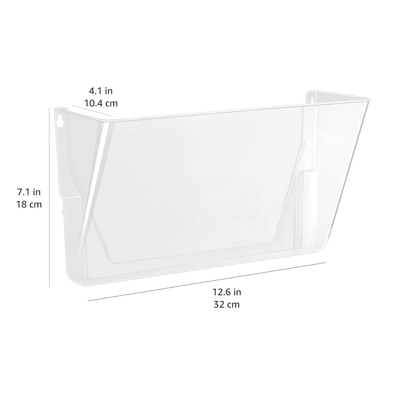 Basics Expandable Plastic Wall Pockets, File Organizer, Stackable, Letter Size, 1-Pocket, Clear