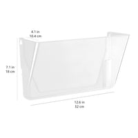 Basics Expandable Plastic Wall Pockets, File Organizer, Stackable, Letter Size, 1-Pocket, Clear