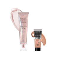 FACESCANADA Rose Glow Kit Medium Coverage Rose Gold Strobe Cream (30Ml) + Caramel Natural All Day Hydra Matte Mini Foundation (15Ml) Makeup Kit For Women (Combo Pack Of 2)