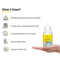 FIXDERMA Shadow SPF 50 Kids Roll On Sunscreen With Golden Seaweed & Phytosterol, PA+++, UVA & UVB Protection, 30Gm - Combination