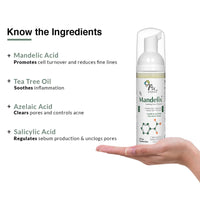 Fixderma 2% Salicylic Acid Mandefix Foaming Cleanser for Men & Women | Nondrying Cleanser, Exfoliator, Reduces Skin Ageing | Salicylic Acid Face Wash for Sensitive and Acne Prone Skin - 50ml